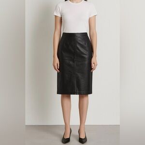 Vintage Avon Fashions Black Leather Pencil Skirt